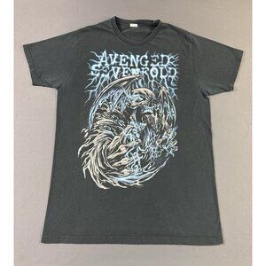 Rare Vintage Y2K Avenged Sevenfold Heavy Metal Asia Tour Promo Skull Lightning T